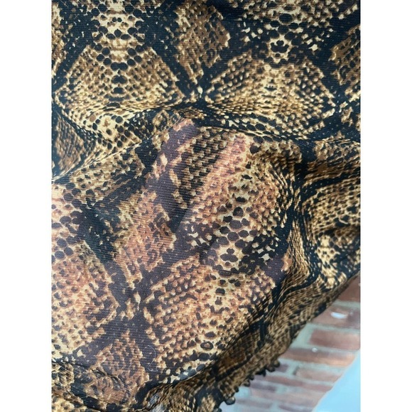 Women’s Sheer Snake Print Cropped Top Medium - Picture 3 of 4